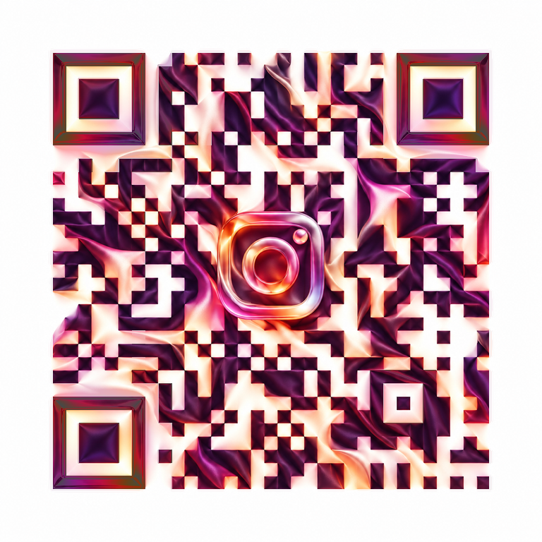 Instagram identity woven into sculptural QR artwork