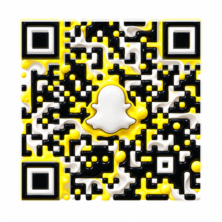 Snapchat identity woven into sculptural QR artwork